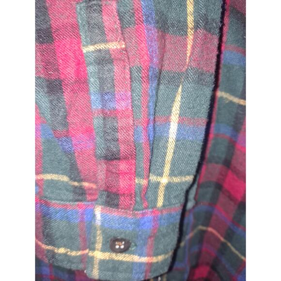 L.L. Bean Relaxed Fit Full Zip Plaid Flannel Hooded Lightweight Jacket Size L - Picture 4 of 9